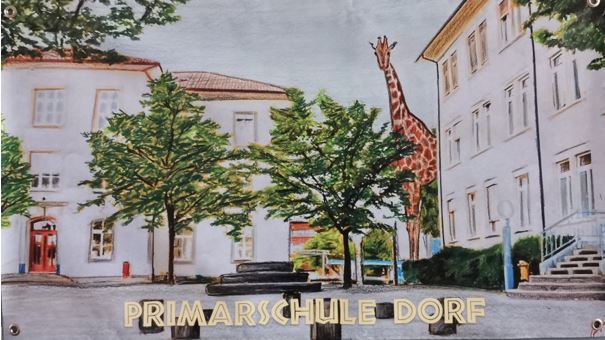 Illustration des Schulhauses Sulperg der Primarschule Dorf